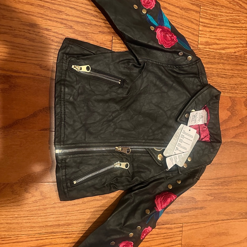 Disney store Belle faux leather jacket 4T